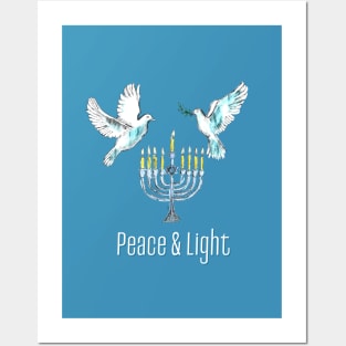 Peace and Light - Menorah design Posters and Art